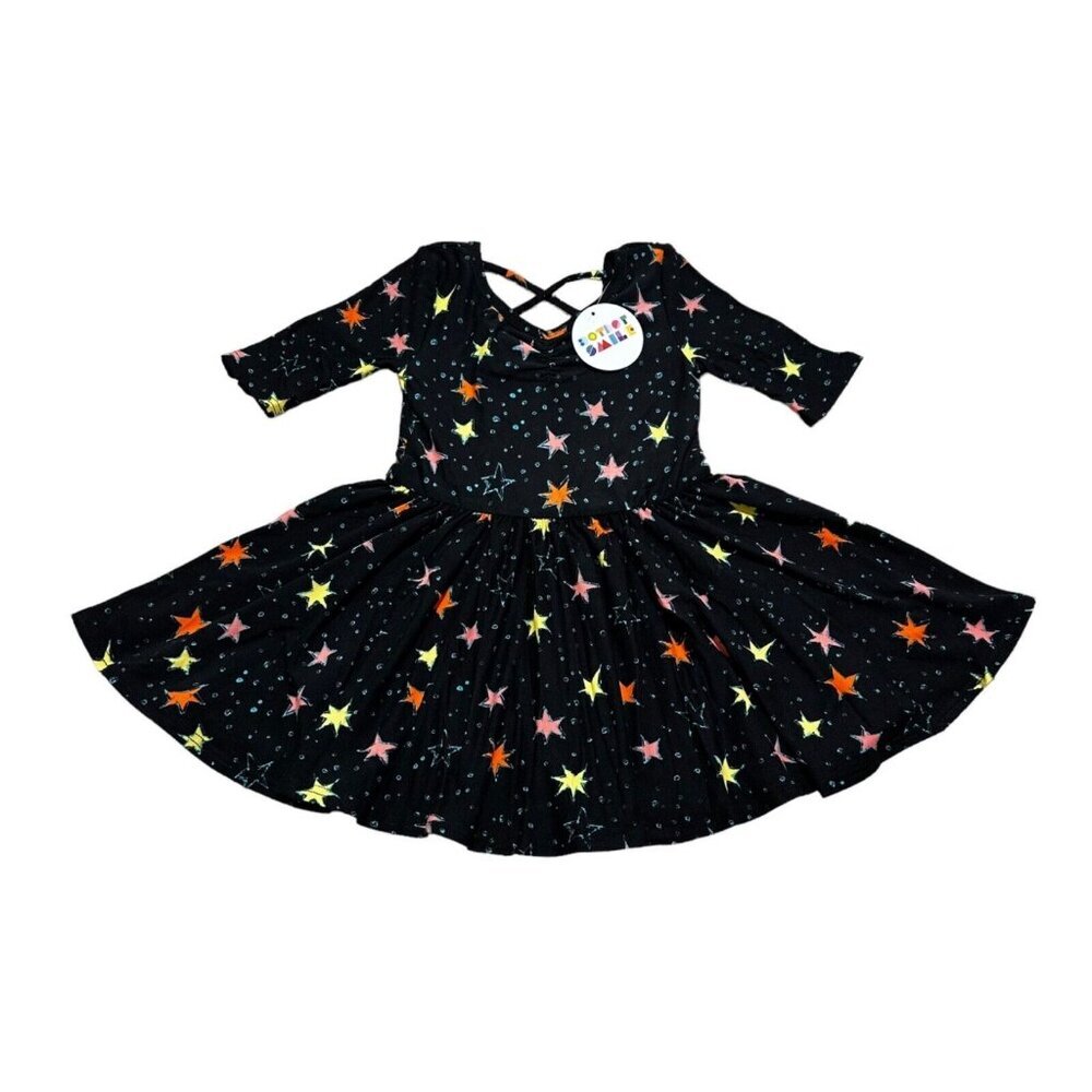 Dot‎ Dot Smile Toddler 2T Ballerina Dress Black Star Print Full Circle Skirt NWT